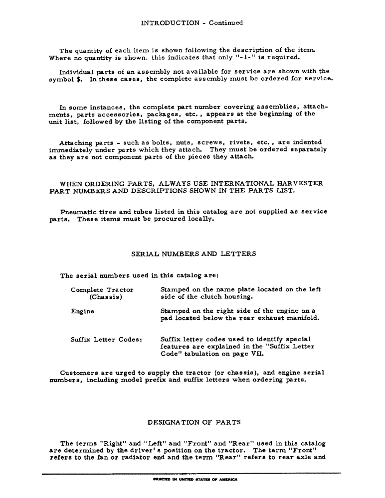 Схема запчастей Case IH 4100 - (003) - INTRODUCTION - SERIAL NUMBER LOCATIONS (00) - GENERAL