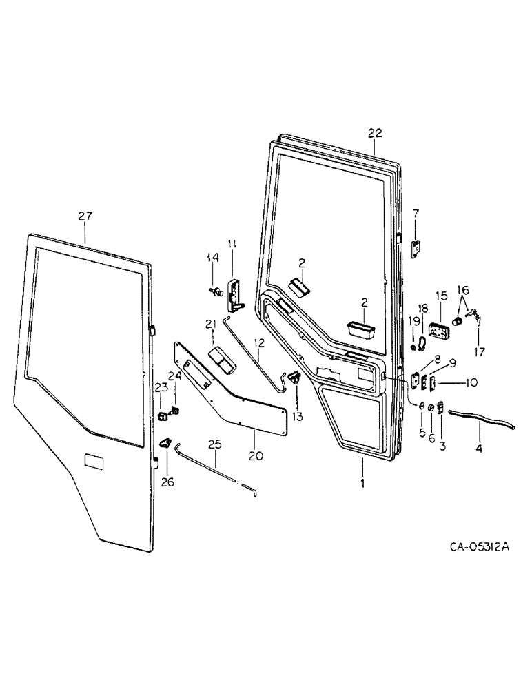 Схема запчастей Case IH 3088 - (13-24) - SUPERSTRUCTURE, DOORS, TRACTORS WITH BLACK TRIM CAB (05) - SUPERSTRUCTURE