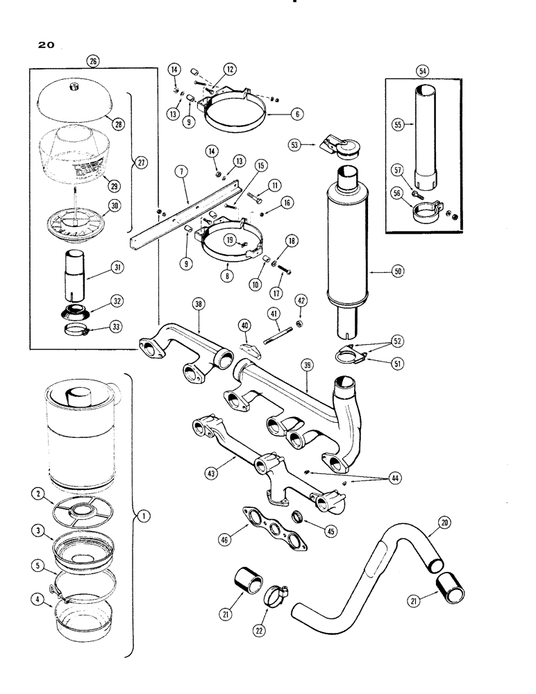 Схема запчастей Case IH 930-SERIES - (020) - AIR CLEANER AND PRE-CLEANER, (377) SPARK IGNITION ENGINE (02) - ENGINE