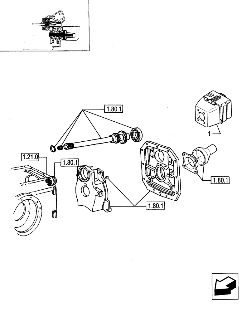 Схема запчастей Case IH JX65 - (1.80.1/02) - (VAR.210) POWER TAKE OFF - GUARD (07) - HYDRAULIC SYSTEM