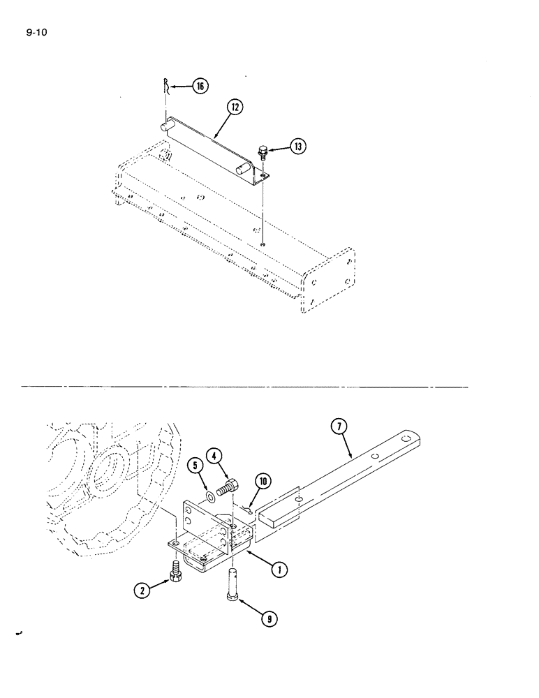 Схема запчастей Case IH 1120 - (9-10[1]) - DRAWBAR, WITHOUT MID PTO (09) - CHASSIS/ATTACHMENTS