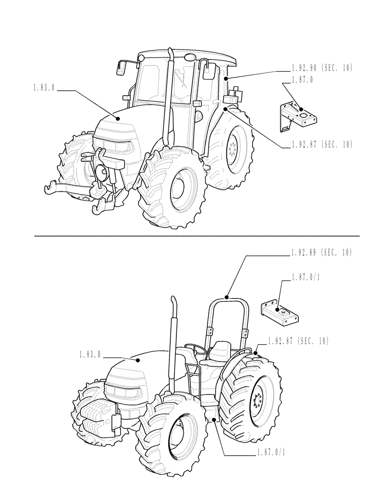 Схема запчастей Case IH JX1085C - (SEC. 08) - SHEET METAL SEC. (00) - GENERAL