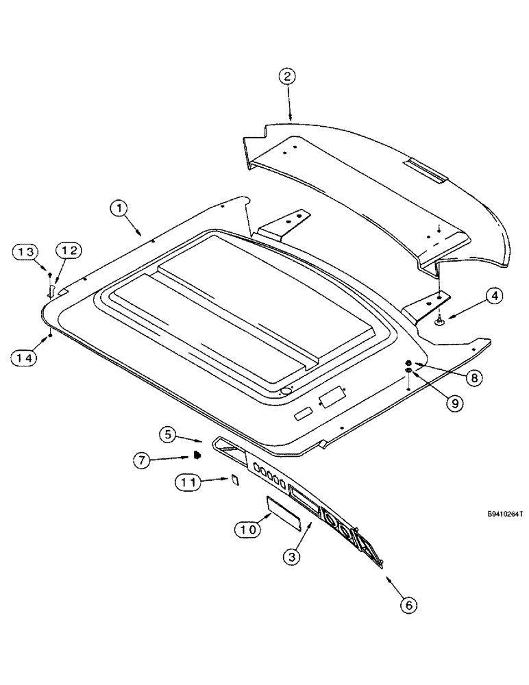 Схема запчастей Case IH 2144 - (9G-12) - CAB, HEADLINER (10) - CAB & AIR CONDITIONING