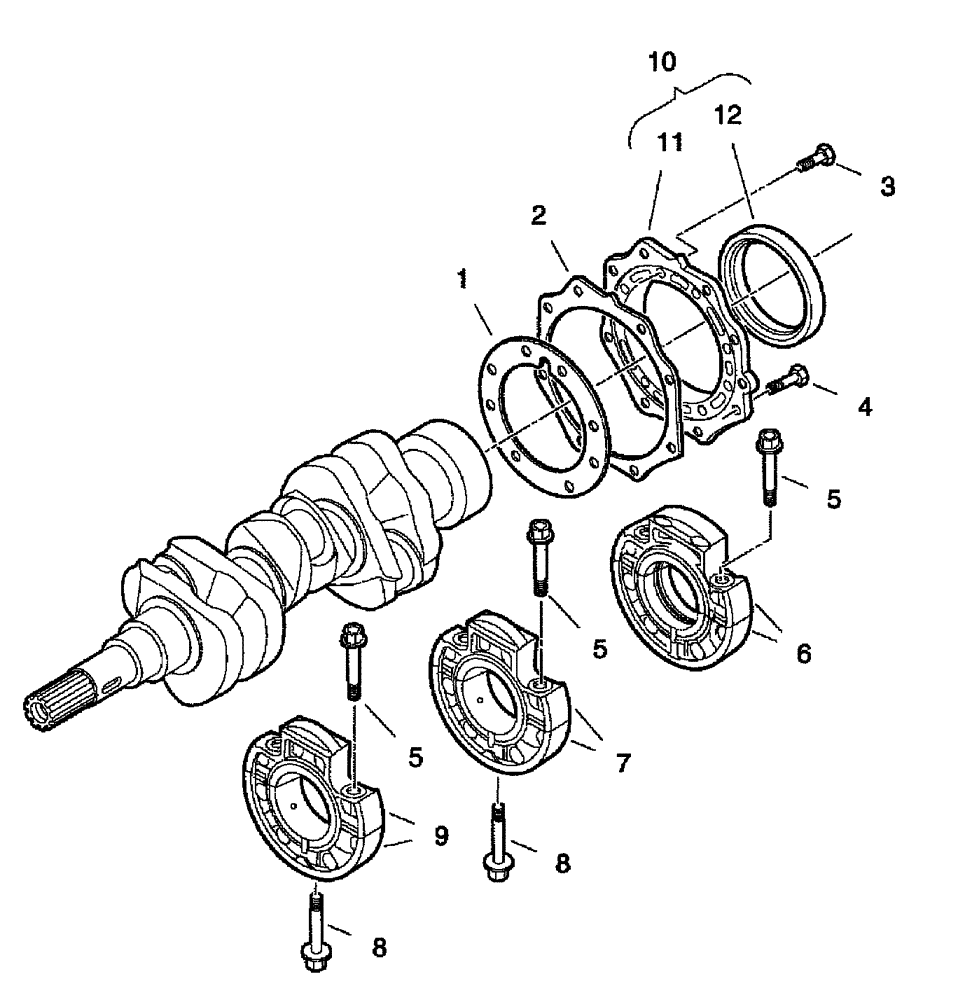 Схема запчастей Case IH SCOUT XL - (10.103.03) - MAIN BEARING CASE - DIESEL ENGINE (10) - ENGINE