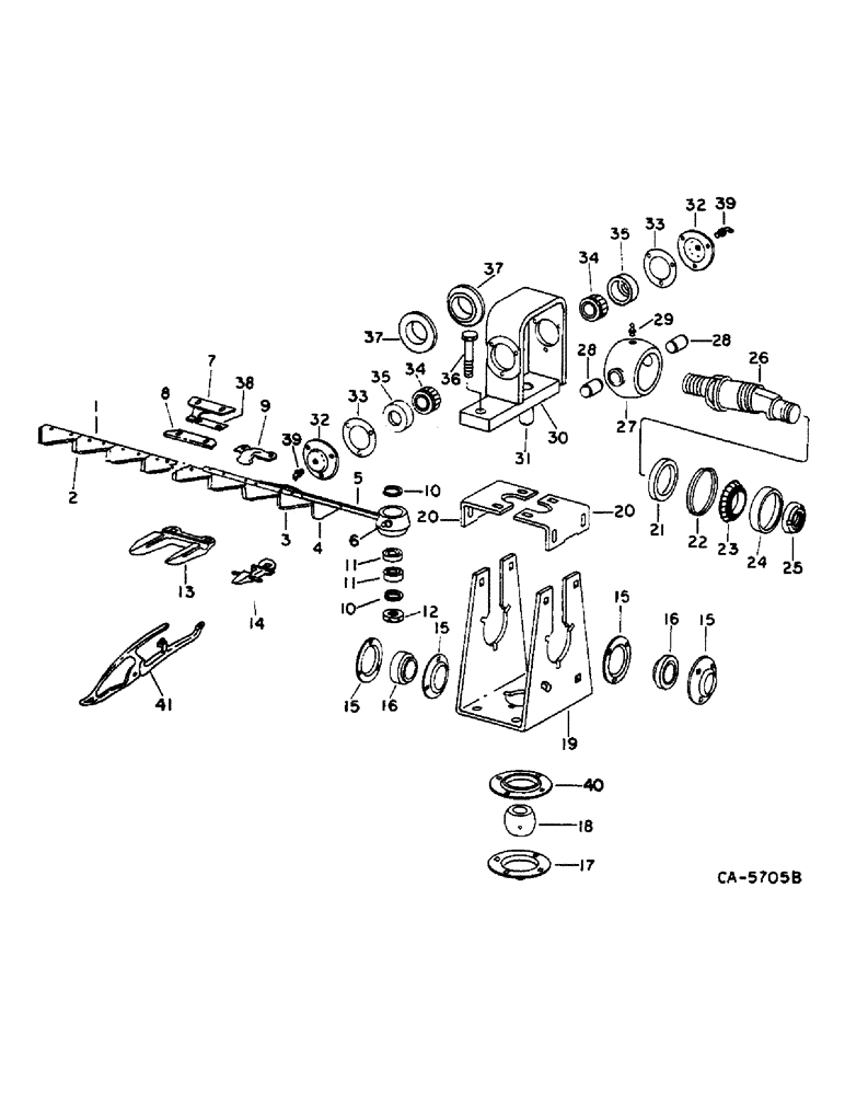 Схема запчастей Case IH 820 - (D-14) - KNIFE, KNIFE, DRIVE AND GUARDS (58) - ATTACHMENTS/HEADERS
