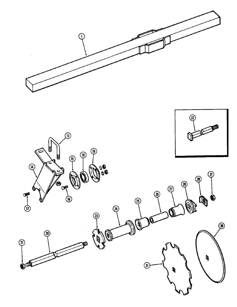Схема запчастей Case IH F21 - (068) - FRONT LEFT GANG, 9 INCH SPACING, F21, F21-0-144 & 158 