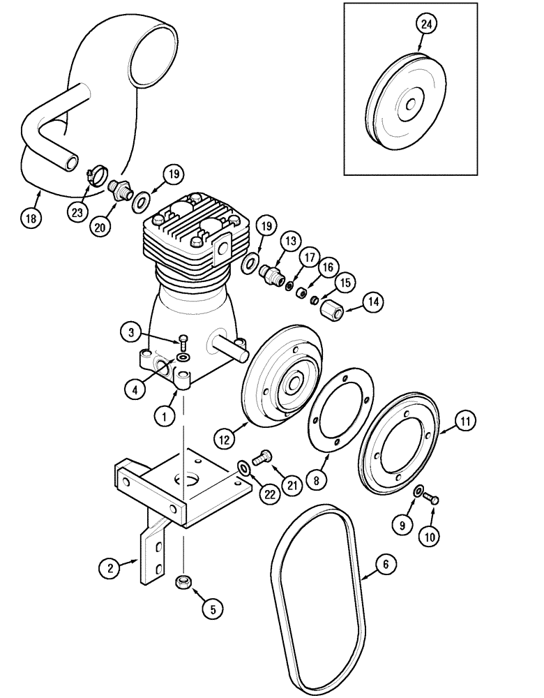Схема запчастей Case IH MX100C - (07-07) - COMPRESSOR AND CONNECTIONS, EUROPE ONLY (07) - BRAKES