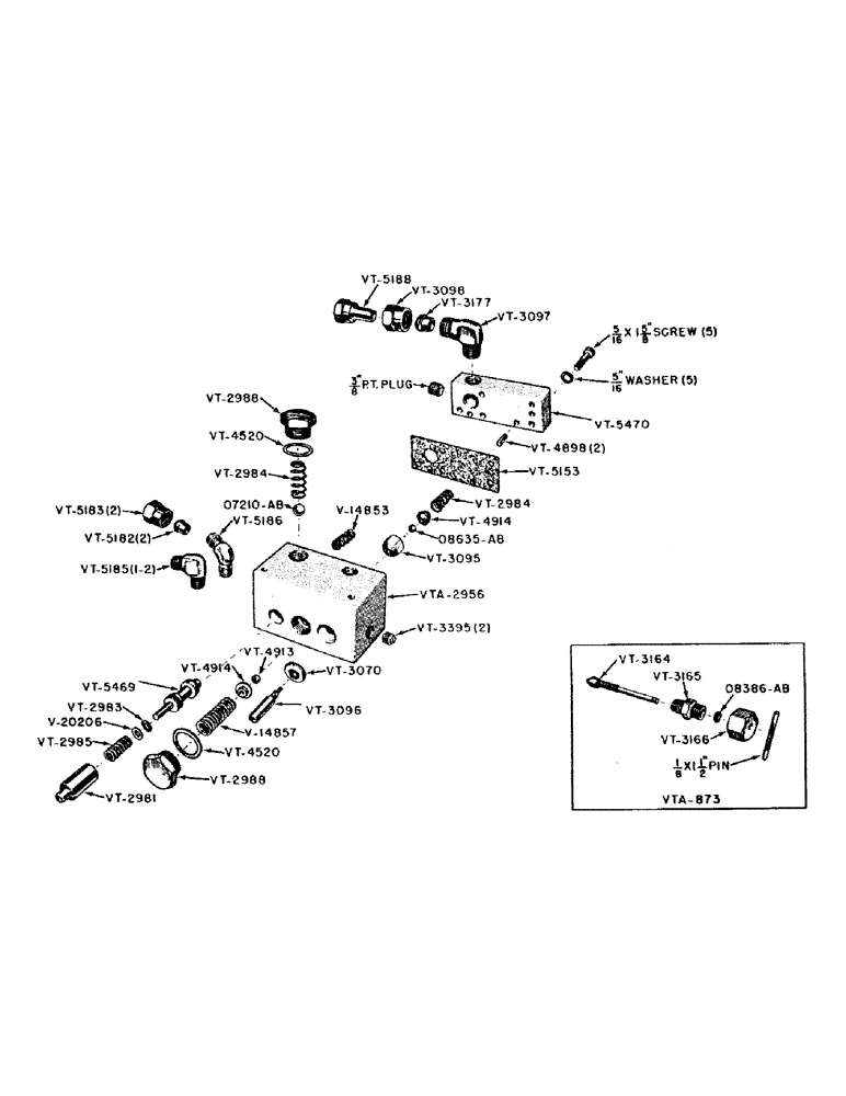 Схема запчастей Case IH VAC13-SERIES - (128) - VTA2852 DEPTH CONTROL VALVE, VAH, VA, VAO, VAH (08) - HYDRAULICS