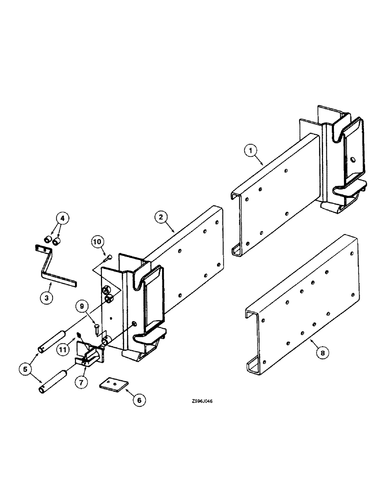 Схема запчастей Case IH 2350 - (5-08) - QUICK ATTACHABLE ADAPTER, 2250, 2350 AND 2450 LOADERS 