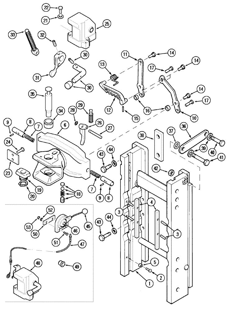 Схема запчастей Case IH MX135 - (09-75) - TRAILER HITCH WITH AUTOMATIC CLEVIS (09) - CHASSIS/ATTACHMENTS