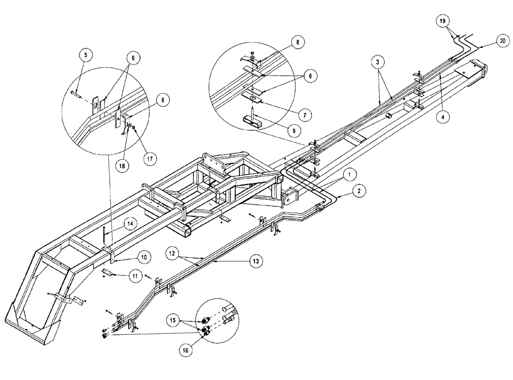 Схема запчастей Case IH NFX - (8-06) - HYDRAULIC TANK TO TRACTOR SYSTEM (08) - HYDRAULICS