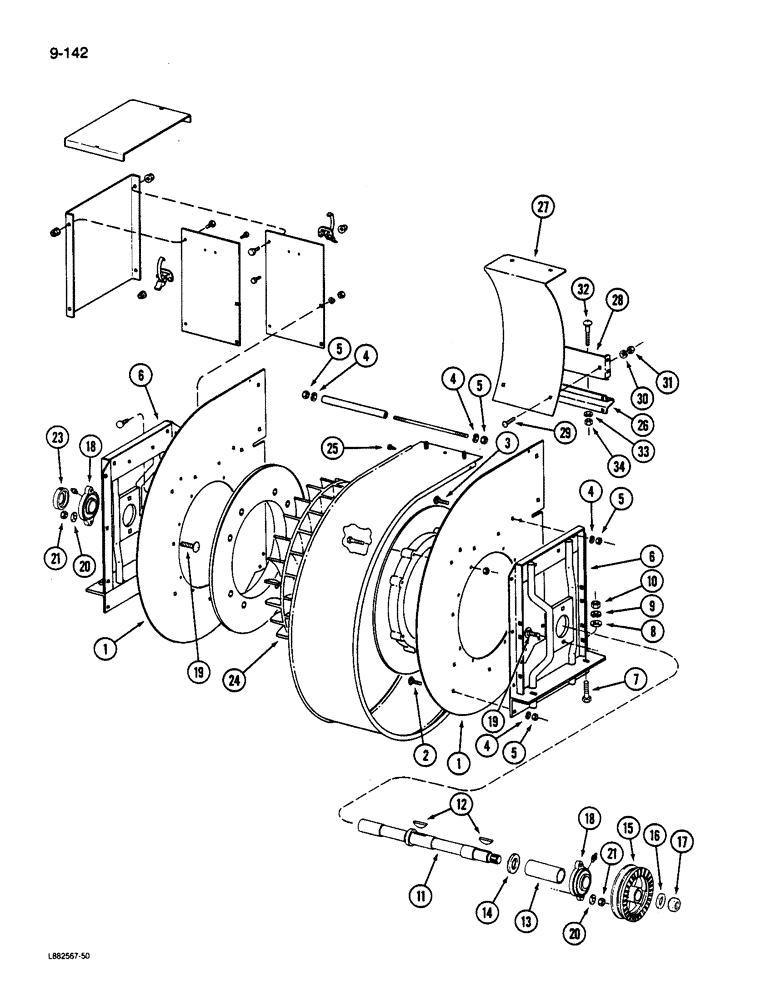 Схема запчастей Case IH 1844 - (9-142) - FRONT FAN, 1844 COTTON PICKER (15) - HANDLING SYSTEM
