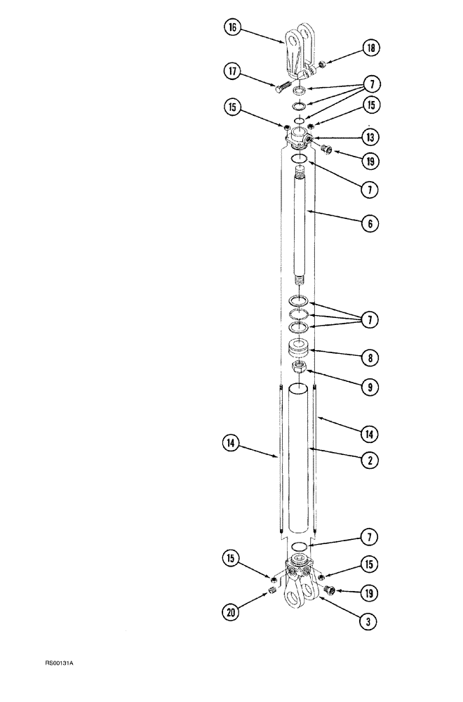 Схема запчастей Case IH 1500-SERIES - (08-06) - HYDRAULIC CYLINDER, 2 X 16 INCH STROKE, CROSS 