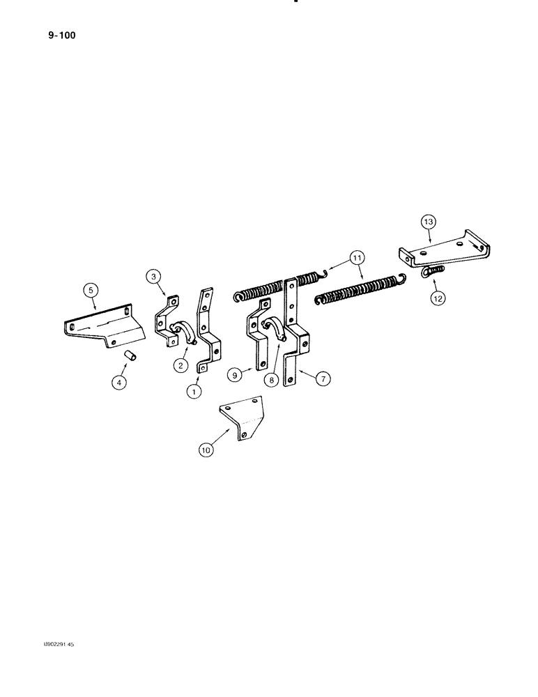 Схема запчастей Case IH 560 - (9-100) - WIDESPREAD AND APRON DRIVE CONTROLS, CLUTCH CONTROL LEVERS AND MOUNTING (09) - CHASSIS/ATTACHMENTS