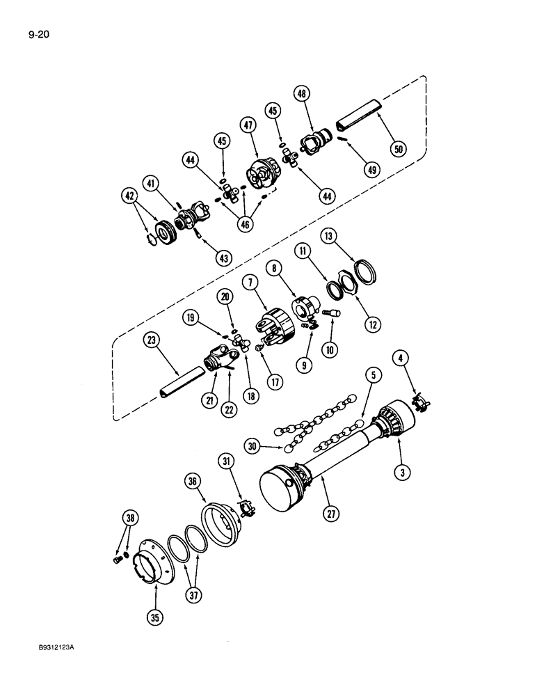 Схема запчастей Case IH 3309 - (9-20) - FRONT DRIVE SHAFT, PRIOR TO P.I.N. CCB0002786 (03) - CHASSIS/MOUNTED EQUIPMENT