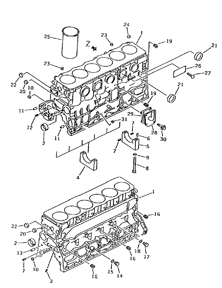 Схема запчастей Case IH 7000 - (C01-10) - ENGINE, CYLINDER BLOCK Engine & Engine Attachments