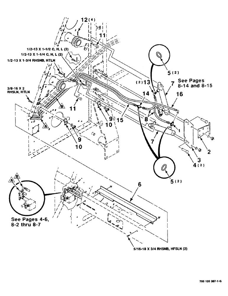 Схема запчастей Case IH 8430 - (8-10) - HYDRAULIC ASSEMBLY - LEFT (BALE TENSIONER) (07) - HYDRAULICS