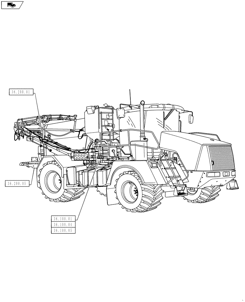 Схема запчастей Case IH 810 - (00.000.36) - PICTORIAL INDEX - PNEUMATIC SYSTEM (00) - GENERAL & PICTORIAL INDEX