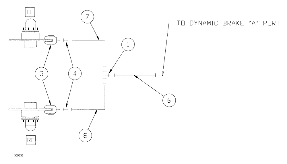 Схема запчастей Case IH SPX4260 - (158) - DYNAMIC BRAKE ASSEMBLY (33) - BRAKES & CONTROLS