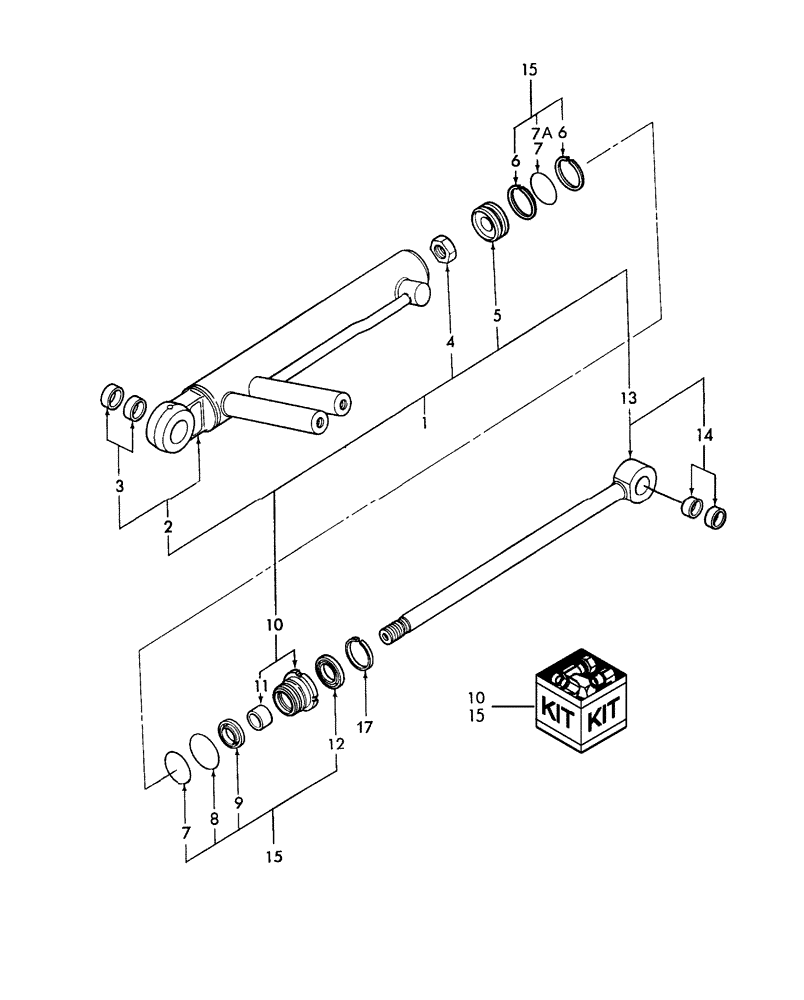 Схема запчастей Case IH DX45 - (04.02.01) - POWER STEERING CYLINDER ASSEMBLY, W/FWD (04) - FRONT AXLE & STEERING
