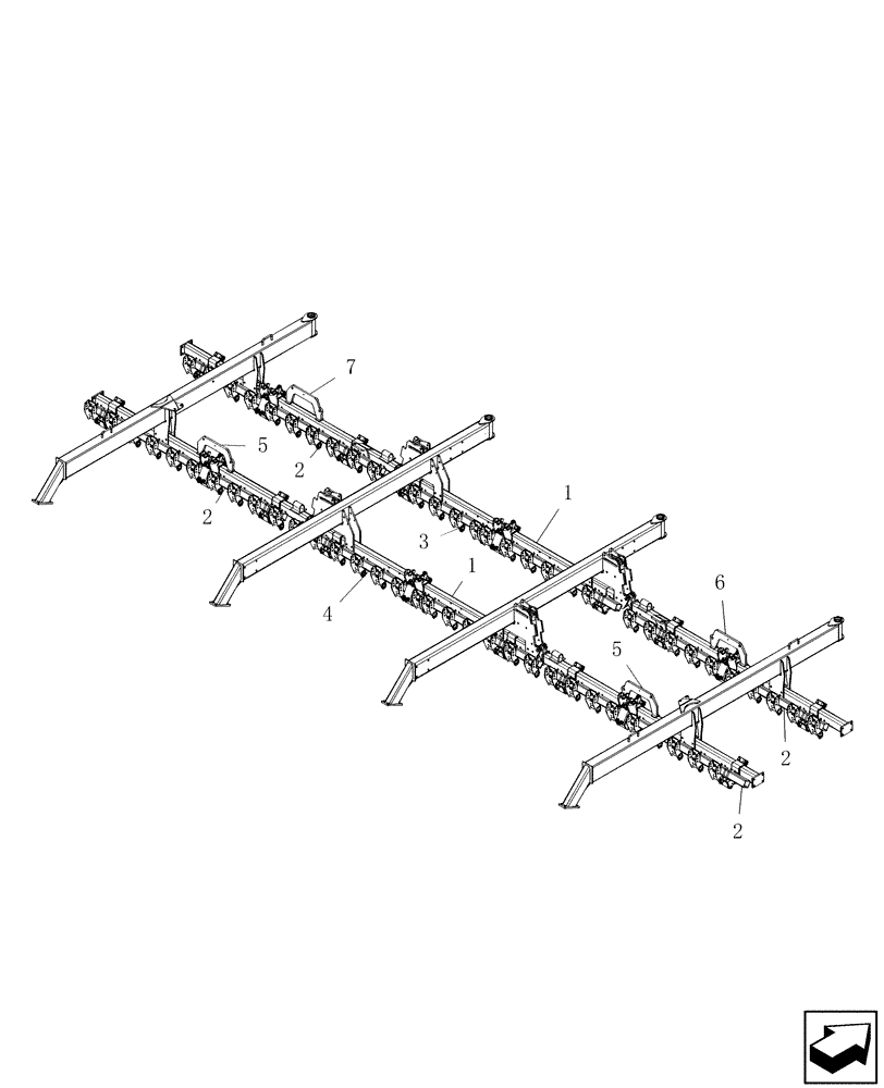 Схема запчастей Case IH 40 - (39.100.04) - SUBBAR GANG TUBES - 7.5 INCH SPACING (39) - FRAMES AND BALLASTING