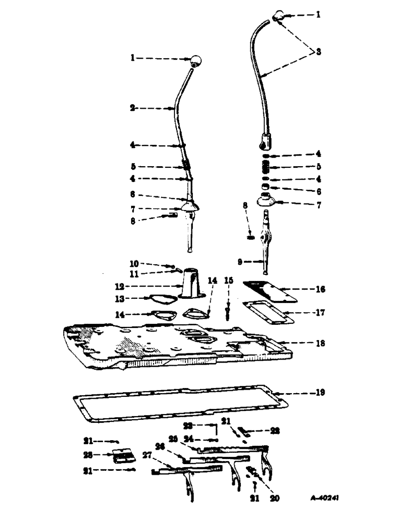 Схема запчастей Case IH 350 - (208) - CHASSIS, GEAR SHIFT MECHANISM, FORWARD OPERATION, AND REAR FRAME COVER (12) - CHASSIS
