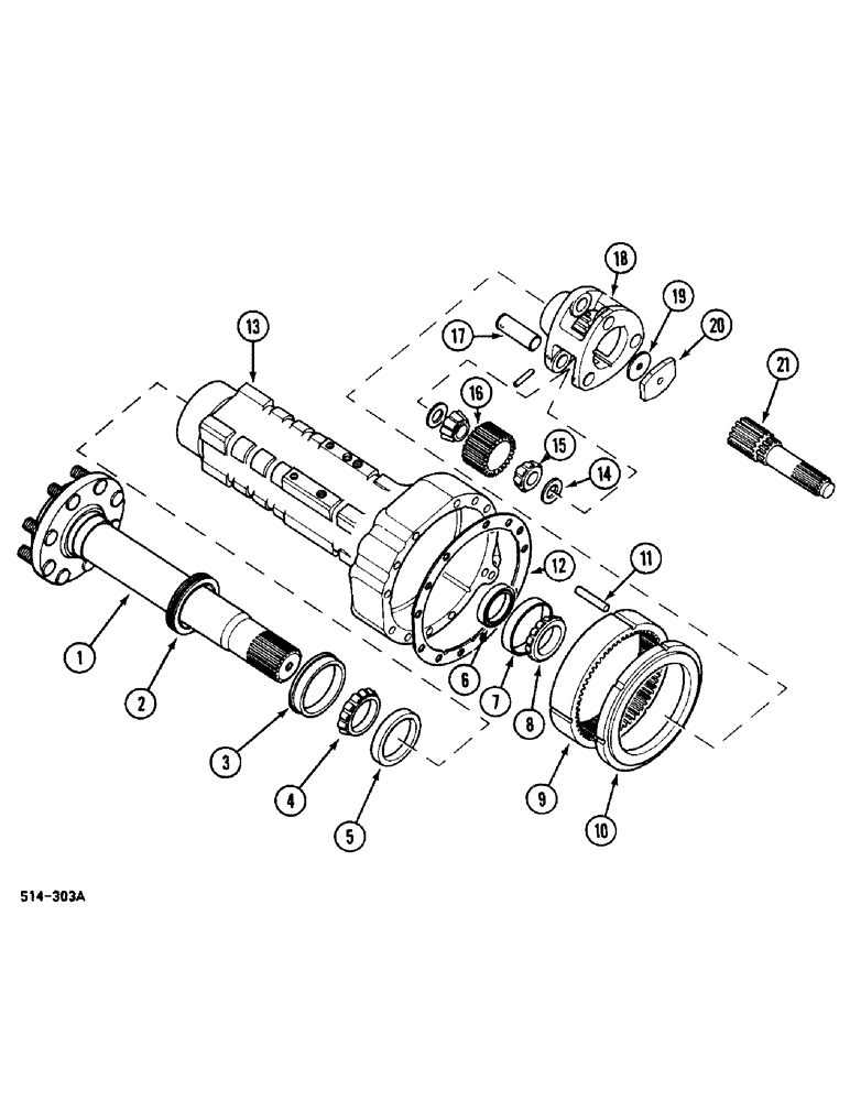 Схема запчастей Case IH 248 - (6-434) - REAR AXLE, CARRIER AND CONNECTIONS (06) - POWER TRAIN