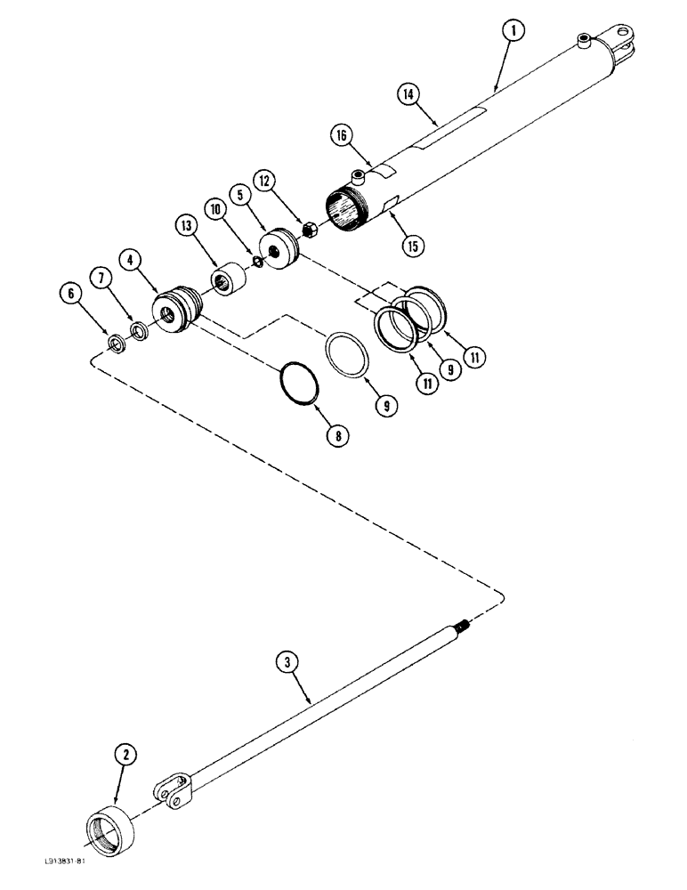 Схема запчастей Case IH 8100 - (8-24) - WING LIFT CYLINDER, 4 X 18 INCH (08) - HYDRAULICS
