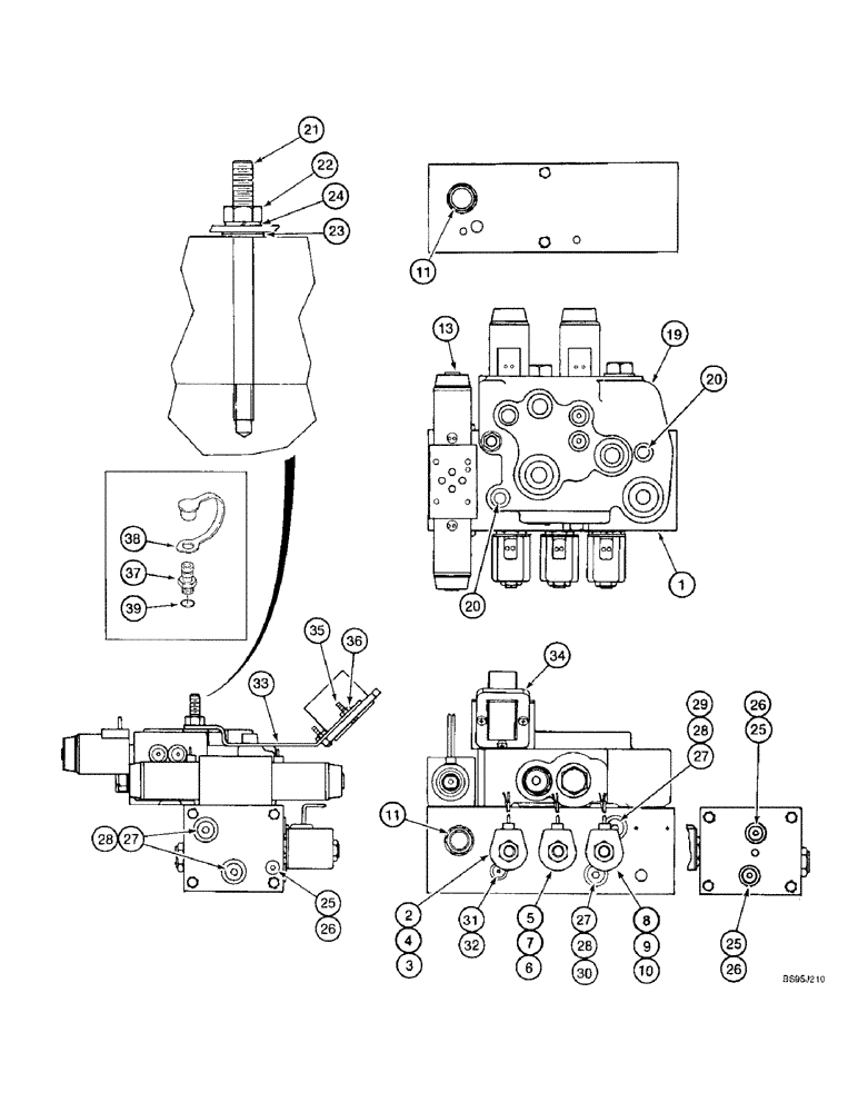 Схема запчастей Case IH 2188 - (8-32) - CONTROL VALVE, HEADER LIFT VALVE ASSEMBLY (07) - HYDRAULICS