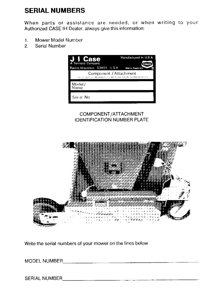 Схема запчастей Case IH 61MS - (01B) - SERIAL NUMBERS 