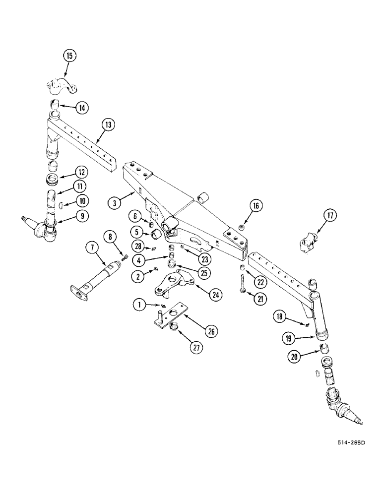 Схема запчастей Case IH 685 - (5-292) - FRONT AXLE - STRAIGHT - HEAVY DUTY (05) - STEERING