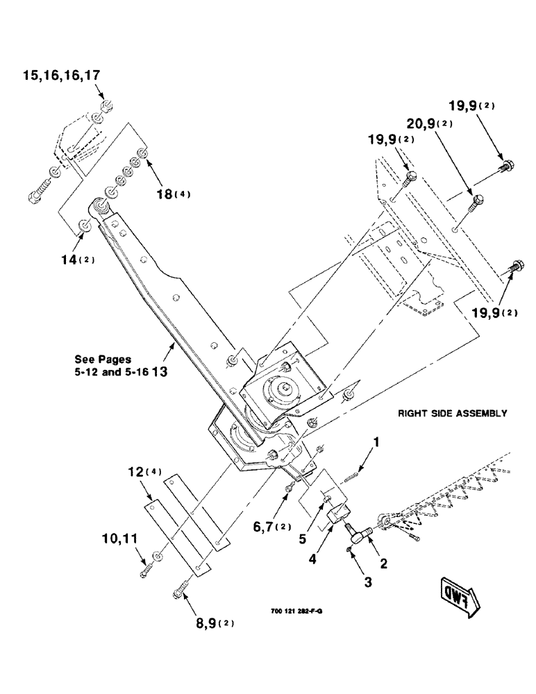 Схема запчастей Case IH 8820 - (5-08) - SWAYBAR, PITMAN ASSEMBLY, RIGHT, HEAVY DUTY, 700130796 SWAYBAR ASSEMBLY COMPLETE, RIGHT (09) - CHASSIS