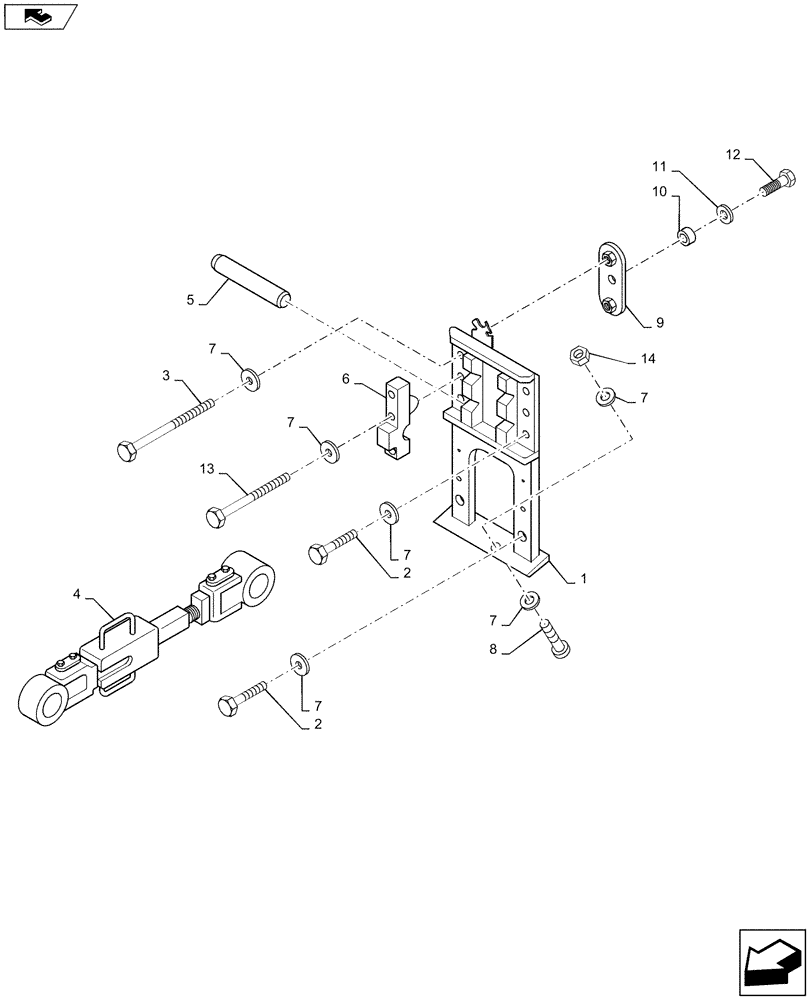 Схема запчастей Case IH STX440 - (09-03[01]) - THREE POINT HITCH UPPER LINK WITH POWER TAKEOFF (09) - CHASSIS/ATTACHMENTS