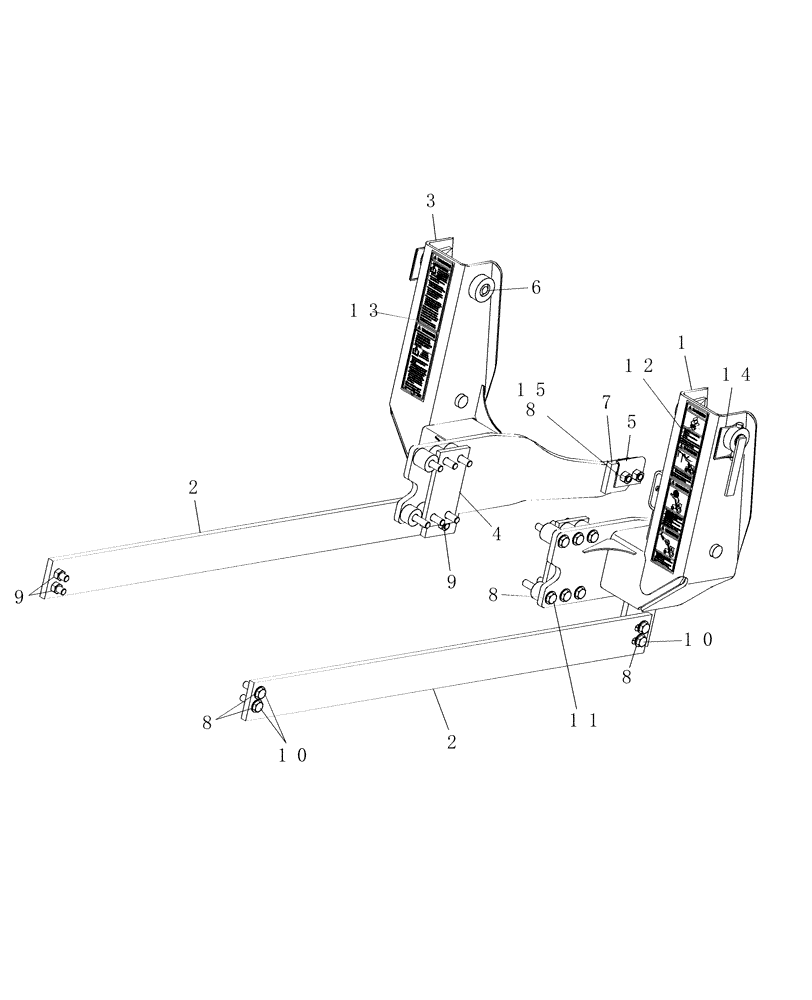 Схема запчастей Case IH L160 - (002) - MOUNT KIT (82) - FRONT LOADER & BUCKET