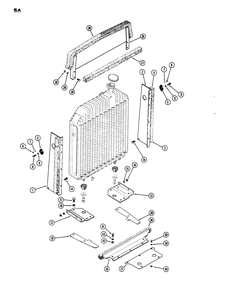 Схема запчастей Case IH 770 - (005A) - RADIATOR BAFFLES, (267B) DIESEL & (251B) SPARK IGNITION ENGINES (02) - ENGINE