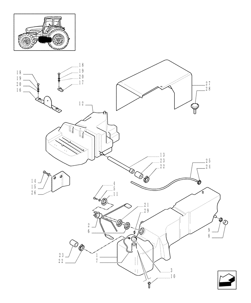 Схема запчастей Case IH MXM190 - (1.14.0/01[01]) - FUEL TANK - C5132 (02) - ENGINE EQUIPMENT
