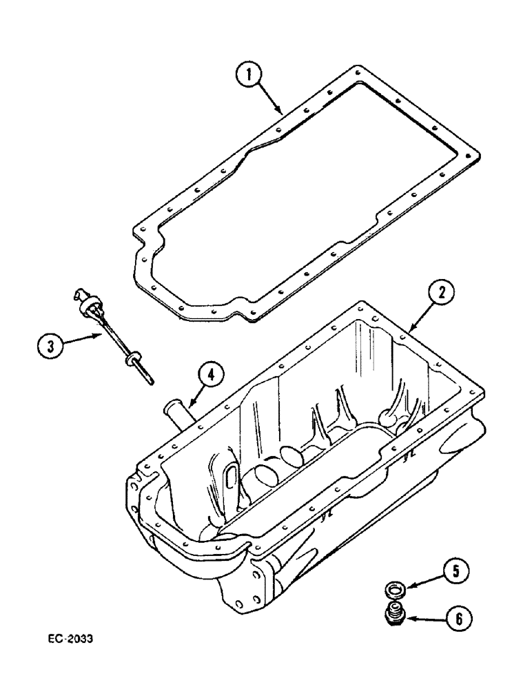 Схема запчастей Case IH 733 - (2-84) - OIL PAN (02) - ENGINE