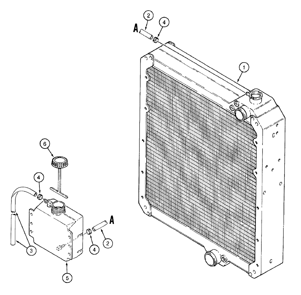 Схема запчастей Case IH 7210 - (2-012) - COOLANT RECOVERY SYSTEM, TRACTOR P.I.N. JJA0064978 AND AFTER (02) - ENGINE