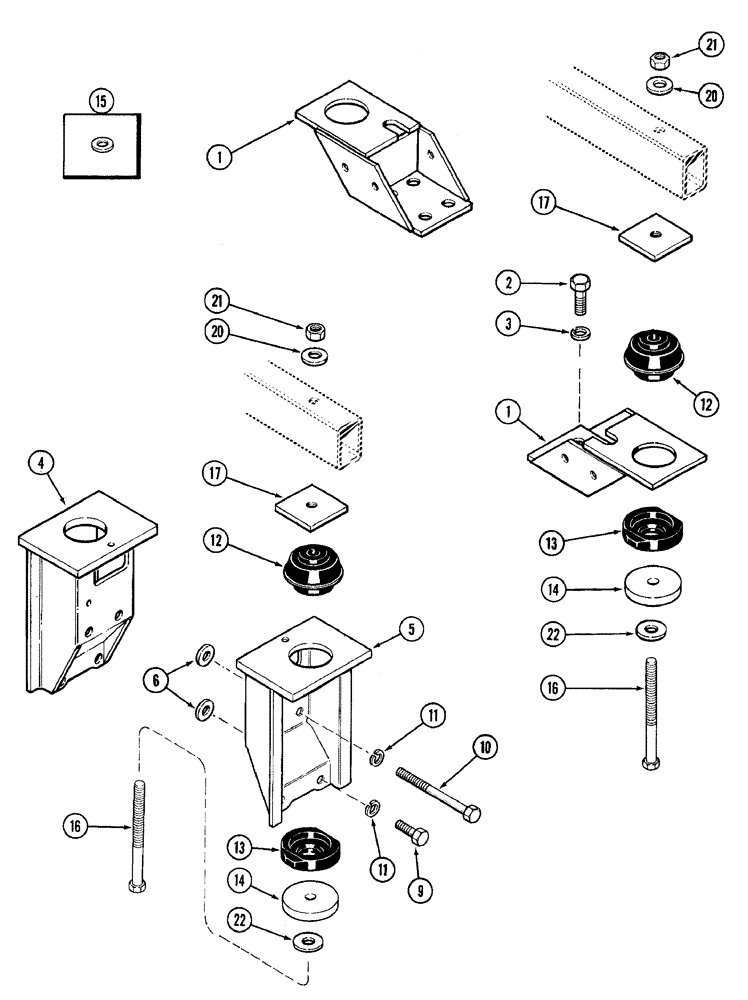 Схема запчастей Case IH 7210 - (9-100) - CAB MOUNTS (09) - CHASSIS/ATTACHMENTS