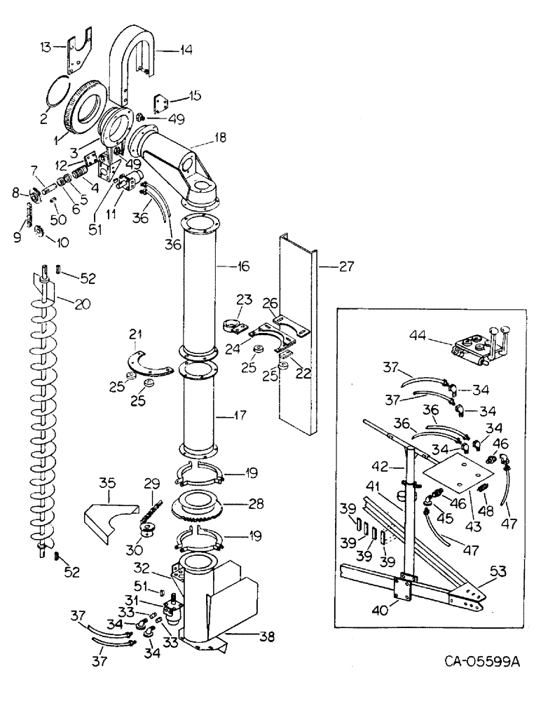 Схема запчастей Case IH 950 - (C-32) - VERTICAL UNLOADING AUGER & EXTENSIONS W/HYDRAULIC POSITION 
