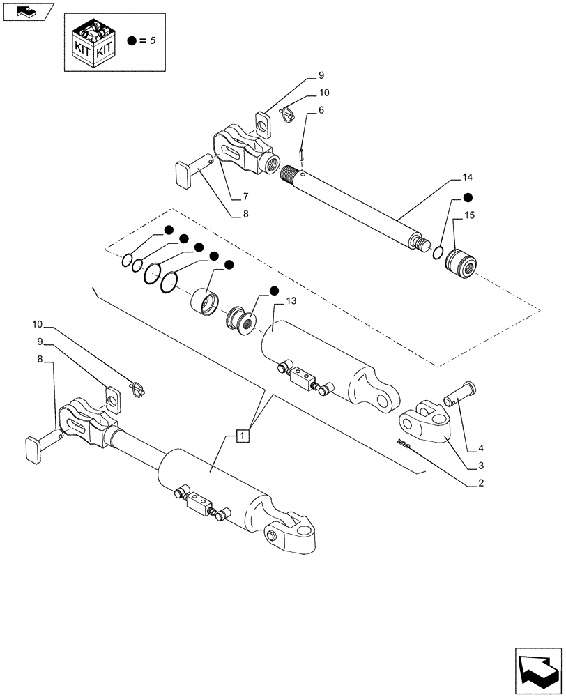 Схема запчастей Case IH PUMA 185 - (35.124.01[03]) - RH LIFT ROD AND LINK HYD. ADJUST W/ELEC. CONTROL - HYD. RH LIFT ROD AND TOP LINK (VAR.728484) (35) - HYDRAULIC SYSTEMS