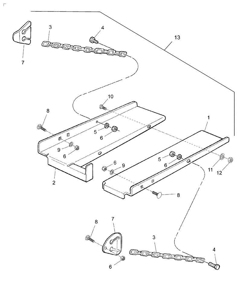 Схема запчастей Case IH SB521 - (70.280.02) - BALE CHUTE, TRIPLE PURPOSE (70) - EJECTION