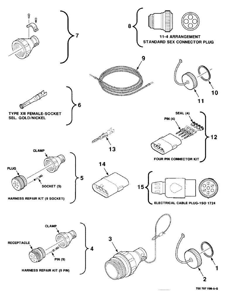 Схема запчастей Case IH 8575 - (4-14) - ELECTRICAL HARNESS SERVICE PARTS, (CONT) (06) - ELECTRICAL