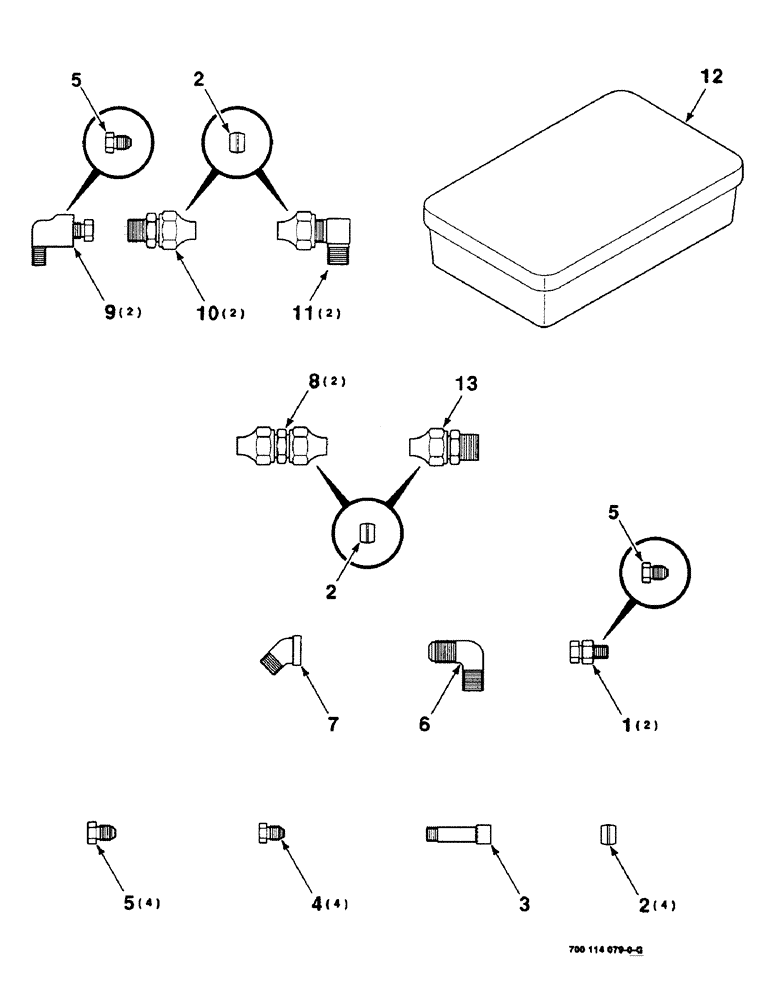 Схема запчастей Case IH 8590 - (6-56) - LUBE KIT, CENTRALIZED, BOX OF SERVICE PARTS, 700114079 BOX OF SERVICE PARTS (14) - BALE CHAMBER
