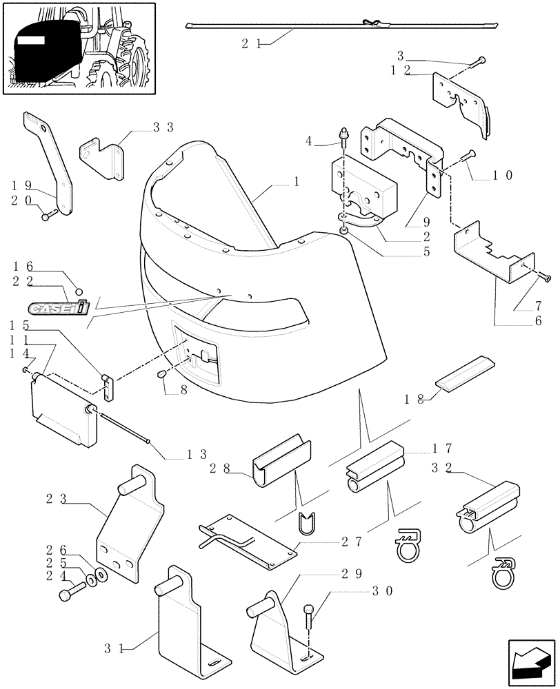 Схема запчастей Case IH MAXXUM 140 - (1.83.0[02]) - HOOD - LATCH - C6556 (08) - SHEET METAL