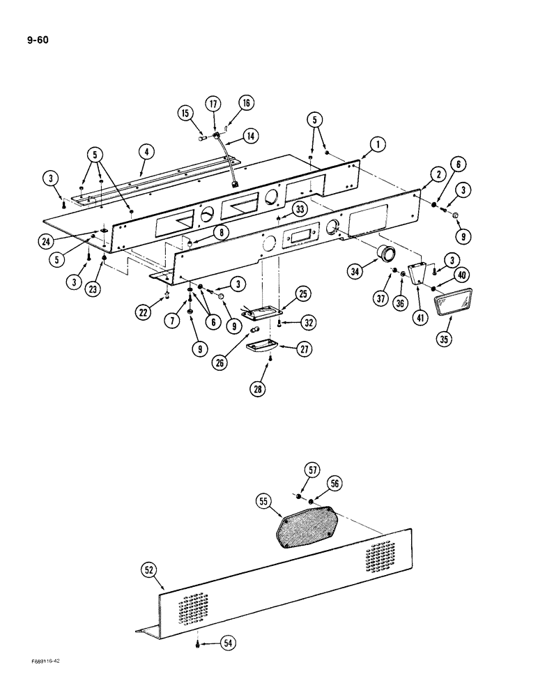 Схема запчастей Case IH 9190 - (9-60) - OVERHEAD CONSOLE, FRONT (09) - CHASSIS/ATTACHMENTS