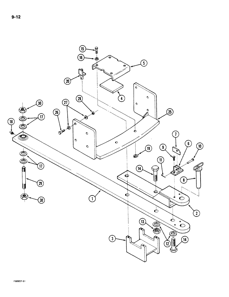Схема запчастей Case IH STEIGER - (9-012) - DRAWBAR, FIXED (09) - CHASSIS/ATTACHMENTS