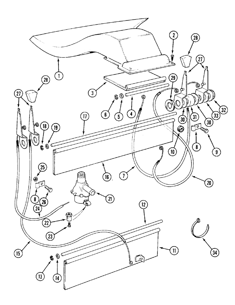 Схема запчастей Case IH 1394 - (9-488) - HEATER CONTROLS, TRACTORS WITH CAB (09) - CHASSIS/ATTACHMENTS