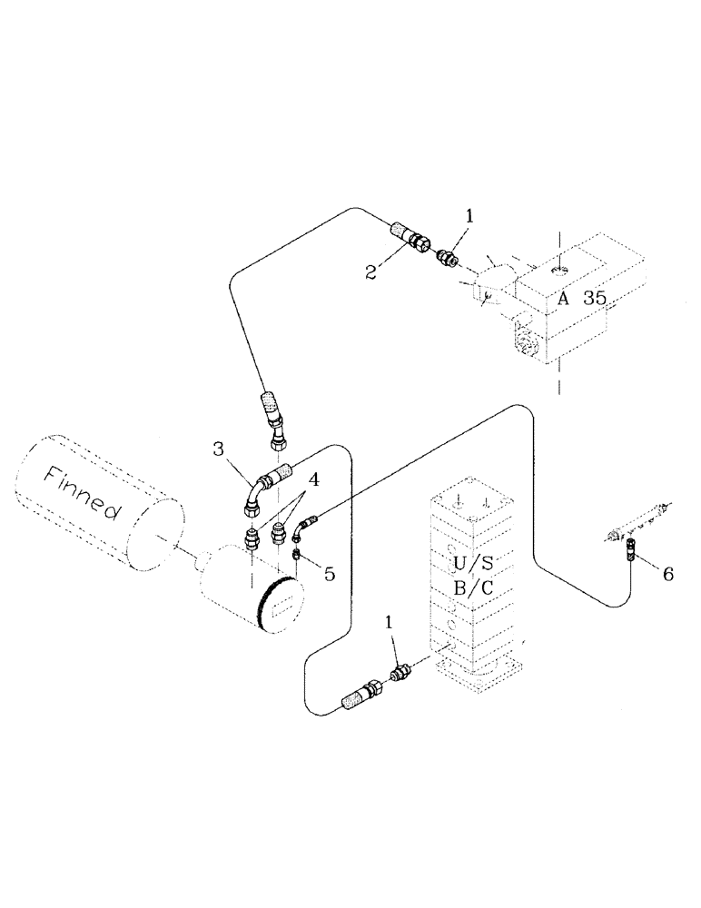 Схема запчастей Case IH 7000 - (B05-57) - HYDRAULIC CIRCUIT, FINNED ROLLER, UNDERSLUNG BASECUTTER, FLORIDA OPTION Hydraulic Components & Circuits