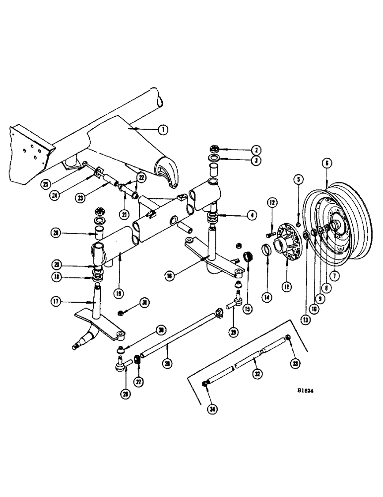 Схема запчастей Case IH 960 - (340) - STEERING ARM AND AXLE, 40" AND 66" WIDE, GRAIN COMBINE (27) - REAR AXLE SYSTEM